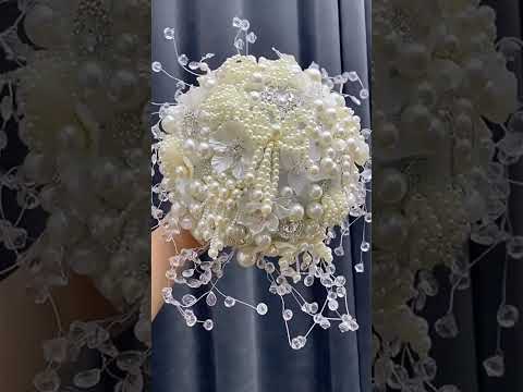 Luxury Artifical Floral Pearl Crystal Wedding Bouquet