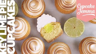 Key Lime Pie Cupcakes Recipe with Toasted Meringue Icing &amp; Lime Filling | Cupcake Jemma