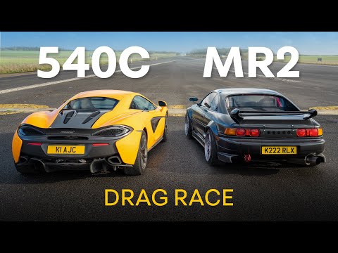 600hp Toyota MR2 vs McLaren 540C: DRAG RACE & 0-100-0mph