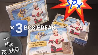 2022-23 UPPER DECK SPx HOCKEY 🏒 3-BOX BREAK! with UD BLACK OBSIDIAN LUSTROUS ROOKIES #hockeycards