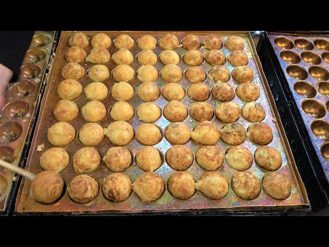 Takoyaki en Osaka - Takoyaki cocinado por profesionales (Takoyaki Doraku Wanaka Shin-Osaka Station Branch) - Delicioso Takoyaki de Shin-Osaka - Deliciosas vieiras al estilo Shin-Osaka