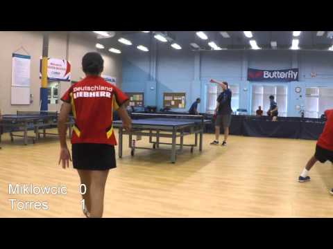 Triangle Table Tennis October Open 2015: Jerred Miklowcic (1767) vs Kristie Torres (1575)