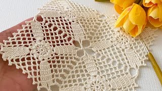 ⭐️The Most Beautiful and Simple Crochet Pattern⭐️How to Make a Square Motif with Lace Edges