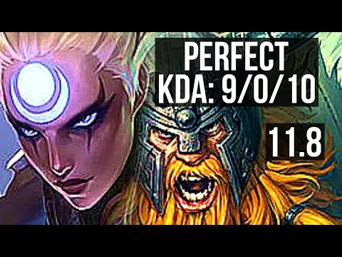 DIANA vs OLAF (JUNGLE) | 9/0/10, Rank 3 Diana, Legendary | KR Challenger | v11.8