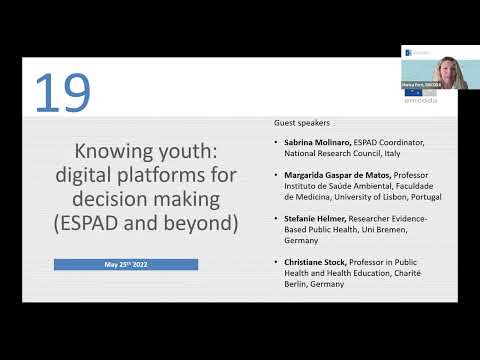 EMCDDA webinar: Knowing youth — digital platforms for decision making (ESPAD and beyond)
