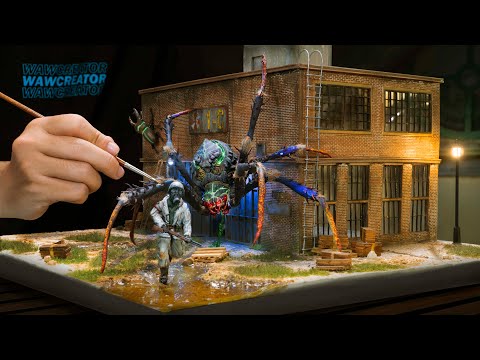 How To Make Diorama: Monster Giant Spider Attacks Military Base