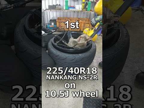 Tire Stretch with Bead Buster -225/40R18(NANKANG NS-2R) on 10.5J wheel- #shorts