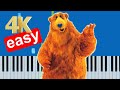 Bear In The Big Blue House Intro Theme Song Slow Easy Beginner Piano Tutorial 4K