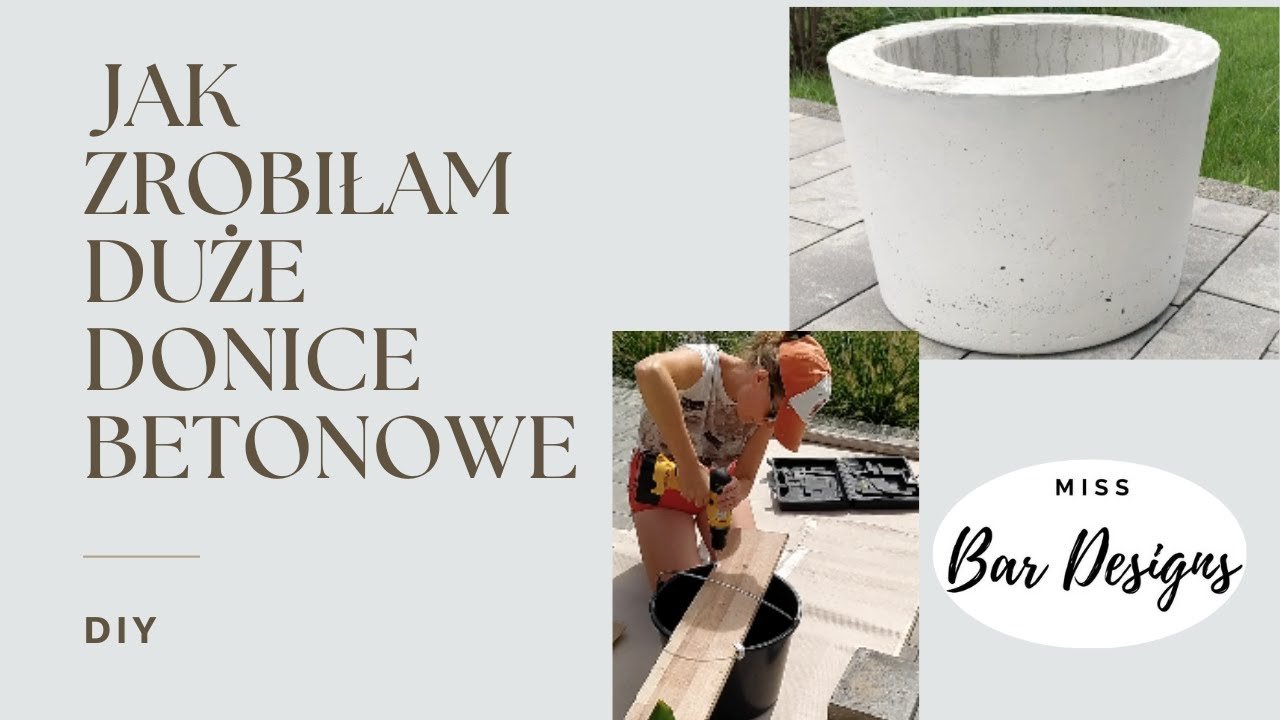 Jak zrobiłam duże donice betonowe do ogrodu DIY donice betonowe ⚒