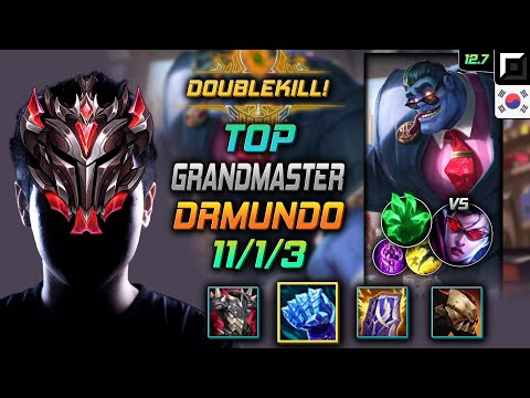 GrandMaster Dr. Mundo Top vs Vayne - 천상계 탑 문도 박사 서리불꽃 착취 - LOL KR 12.7