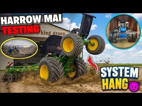 Harrow Mai Testing😱SYSTEM HANG💥🔥#nishudaswal #tractor 