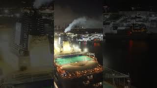 Before Sunrise at PortMiami: NCL Gem Glows in the Night | Drone Footage 4K