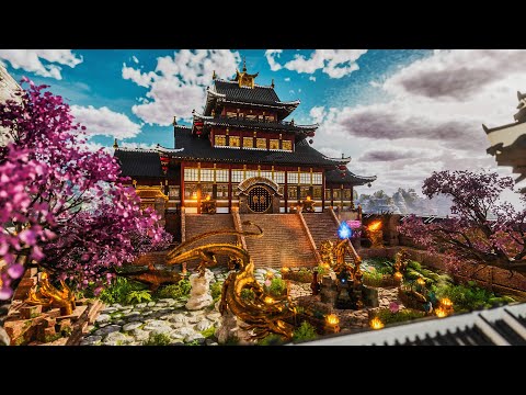 I Built a Golden Fantasy Mountain Temple in ARK: Survival Ascended!