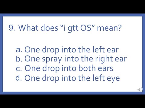 Pharmacy Abbreviations and Sig Codes PTCB Test Prep Question - What does "i gtt os" mean?