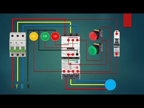 three phase dol starter Control overload Indicator Power Wiring diagram Video