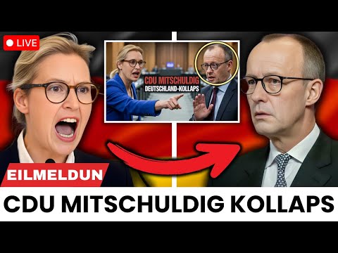 EILMELDUNG: Alice Weidel VERNICHTET Merz — "CDU mitschuldig am Deutschland-KOLLAPS