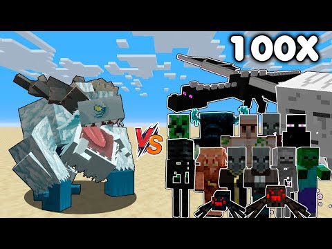 FROSTMAW vs All Minecraft Mobs x100 - Frostmaw (Mowzie's Mobs) vs All Mobs Minecraft: Java Edition
