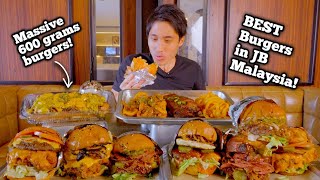 BEST Burgers in JB Malaysia | 8 MASSIVE BURGERS + LAMB RIBS PLATTER! | Full Menu Eaten at WoodFire!