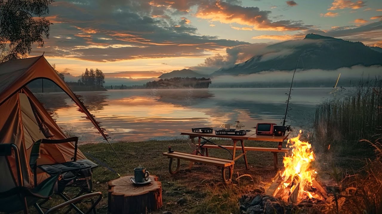 Lakeside Dreaming - Soothing Campfire and Gentle Night Sounds for Perfect Relaxation and Sleep