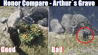 RDR2 Low Honor vs High Honor Grave of Arthur Morgan - Red Dead Redemption PS4 Pro