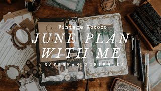 June Plan with Me I Rococo Theme I Black Page Bujo 🖤