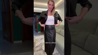 Video do Saia Midi Courino Premium Preto