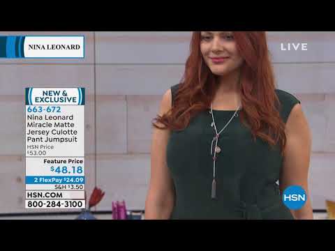 Nina Leonard Miracle Matte Jersey Culotte Pant Jumpsuit