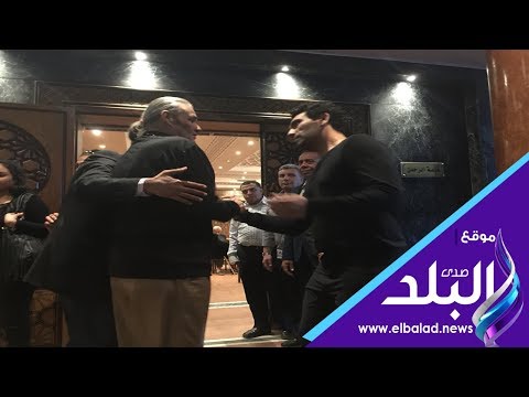 فاروق الفيشاوي ونهال عنبر فى عزاء احمد عبد الوارث