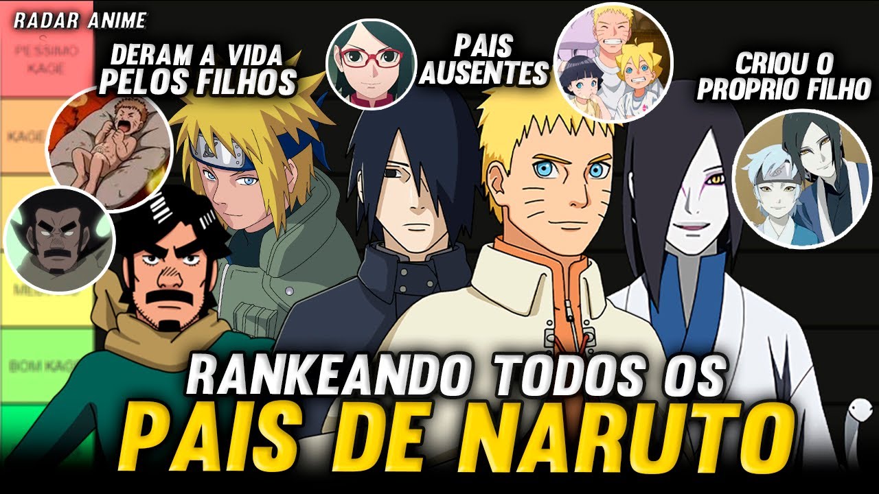 TIER LIST DOS MELHORES E PIORES PAIS DE NARUTO E BORUTO