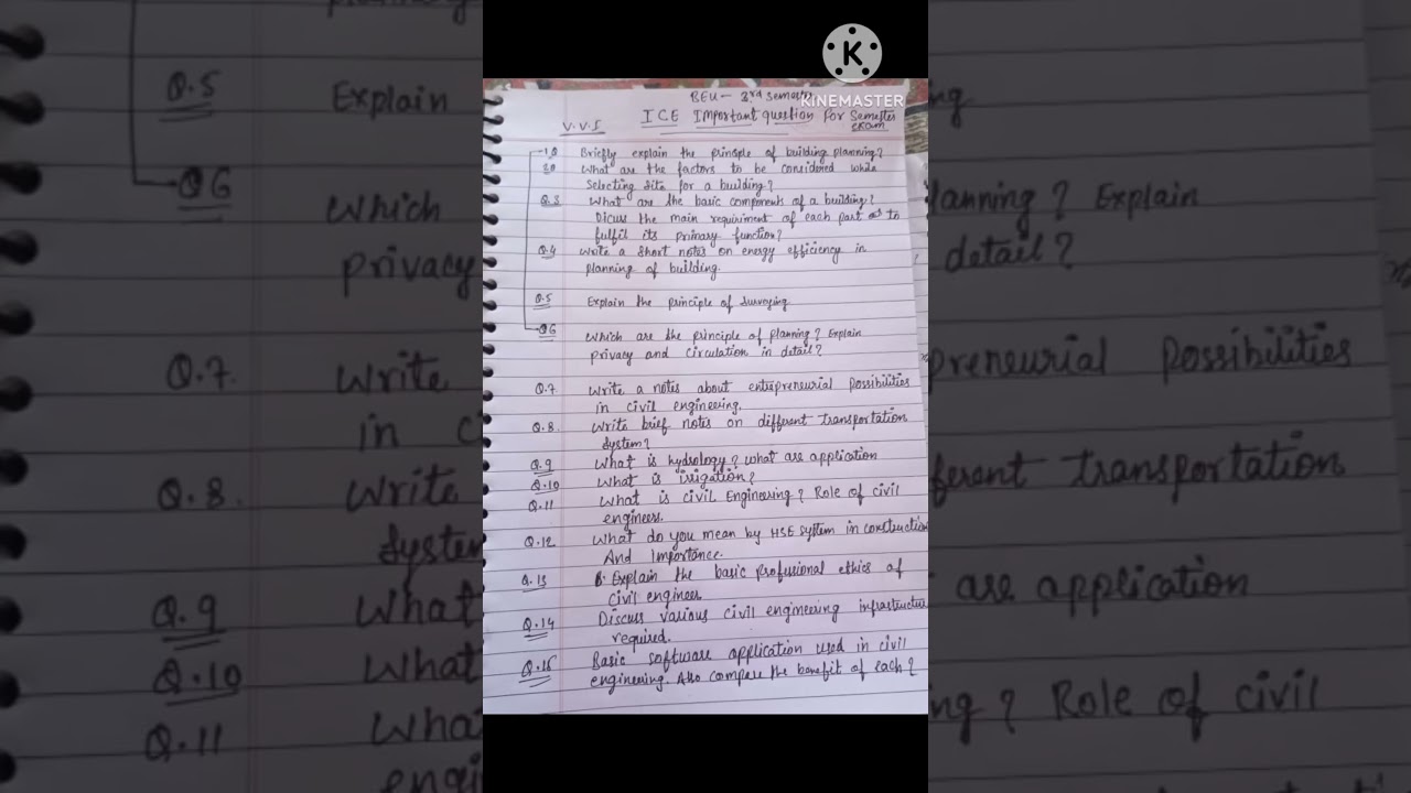 INTRODUCTION TO CIVIL ENGINEERING, 3RD SEM, IMPORTANT QUESTIONS, 2023 , #BEU #btech #aku #shorts ...