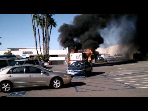 Ambulance Explodes in front of Mall