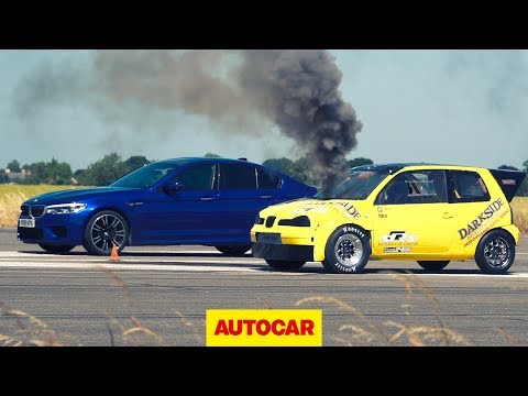 Drag Race: BMW M5 vs Diesel Seat Arosa - Which is faster? | Autocar