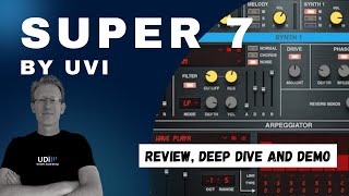 Video thumbnail for UVI Super 7 Review and Demo 80s inspired by the MKS-7, an 8-voice rackmount synthesizer by UDi Audio