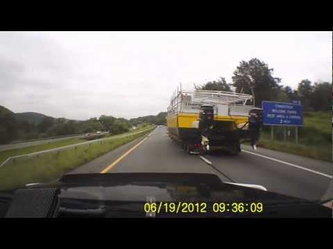 pilotcar.tv™ - Impatient Driver Uses Shoulder to Pass Pilot Car