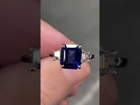GIA Certified Royal Blue Ceylon Sapphire & Diamond Platinum Ring