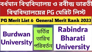 WB PG Merit List 2023: Burdwan University PG Admission 2023: Rabindra Bharati University PG 2023:rbu