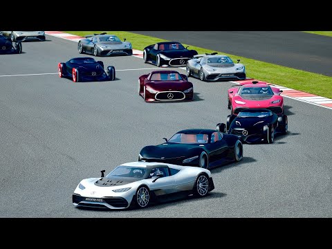 Mercedes-AMG Project One vs Mercedes Silver Arrow vs Mercedes AMG GT Concept at Silverstone