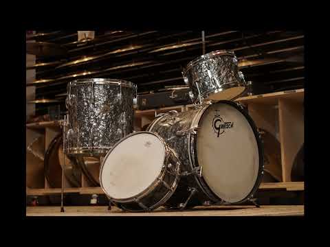 Gretsch 12/14/20/5.5x14" Round Badge Drum Set - 1960's Black Diamond Pearl image 26