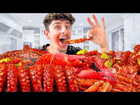 Eating 100 Pounds of Seafood Boil! (Mukbang)