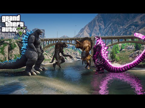 Shin Godzilla, Minotaur vs Godzilla Ride, Werewolf ( GTA V Mods )