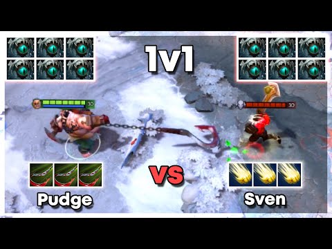 Level 30 Pudge vs Level 30 Sven with 6x Skadi - Dota 2 1v1