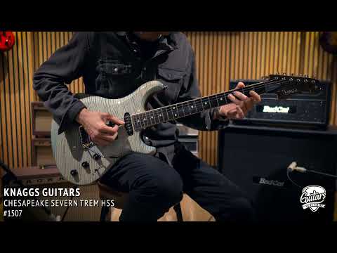 Knaggs Severn T1 Flame Maple Top HSS Trem Ebony Board Bare Knuckle Fralin – Blue image 11