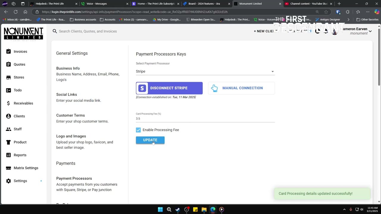 How to Connect your Payment Processor. Stripe, Square, Authorize.net