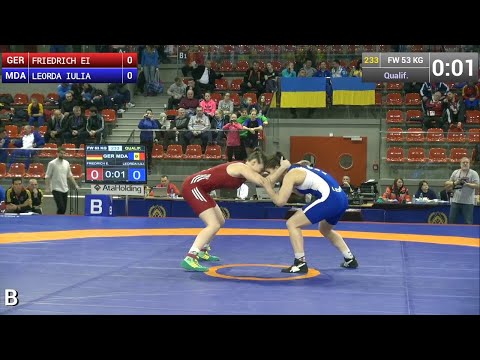 Qualification FW - 53 kg: Iulia  LEORDA (MDA) df. Eileen FRIEDRICH (GER) by TF, 10-0