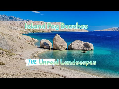 Unreal landscape around the beaches Metajna and Beritnica  on Island Pag Croatia