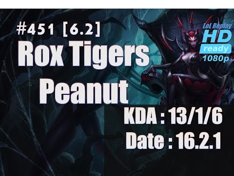 16.2.1 LCK Rox Tigers Peanut Jungle Elise(vs Nidalee) KR High Elo SOlo Q[1080p]#451