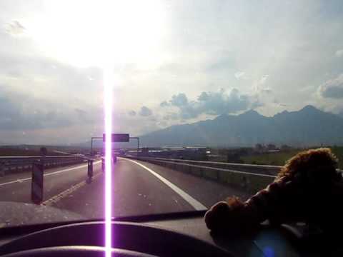 Drive from Spissky Stvrtok to Aquacity in Poprad on new D1 (E50). Nice Tatra-View