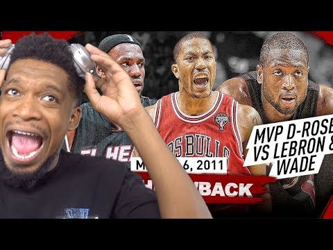 The Game that MVP Derrick Rose COMPLETELY DESTROYED LeBron James & Dwyane Wade 2011.03.06 - EPIC!