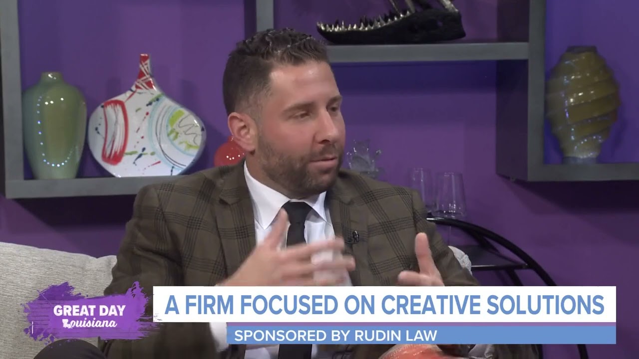 Lee Rudin of RUDIN LAW on the Great Day Louisiana set, WWL-TV