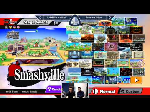 Sm4sh@Mines 50 - Ethene + Avian Vs. NS|Miiself + HLG|SAMFISH - Doubles Winners Semifinals
